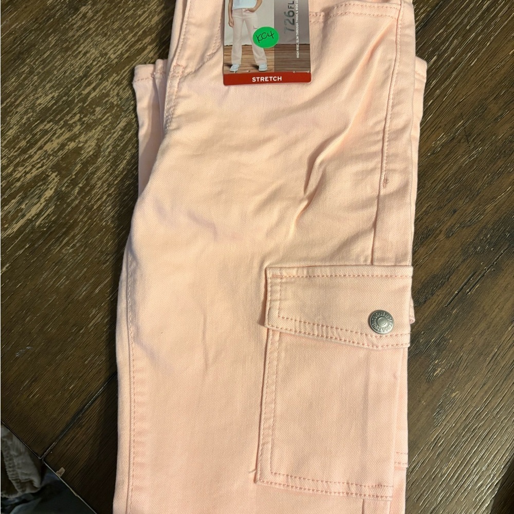 Levi's Pale Pink Flare Cargo Jeans